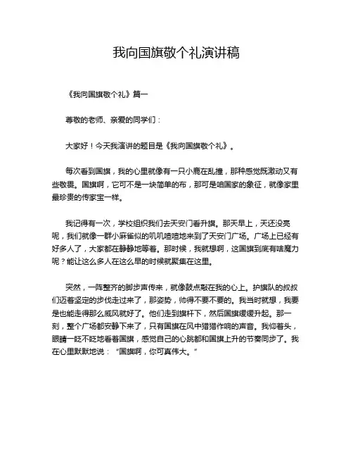 我向国旗敬个礼演讲稿