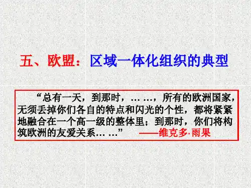 选修3专题五第五框《欧盟区域一体化组织的典型》课件1