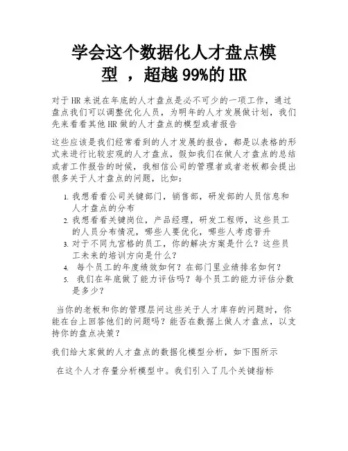 学会这个数据化人才盘点模型 ,超越99%的HR 