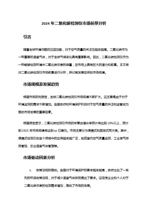 2024年二氧化碳检测仪市场前景分析