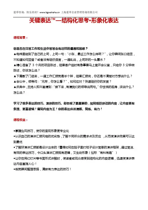 《关键表达—结构化思考·形象化表达》
