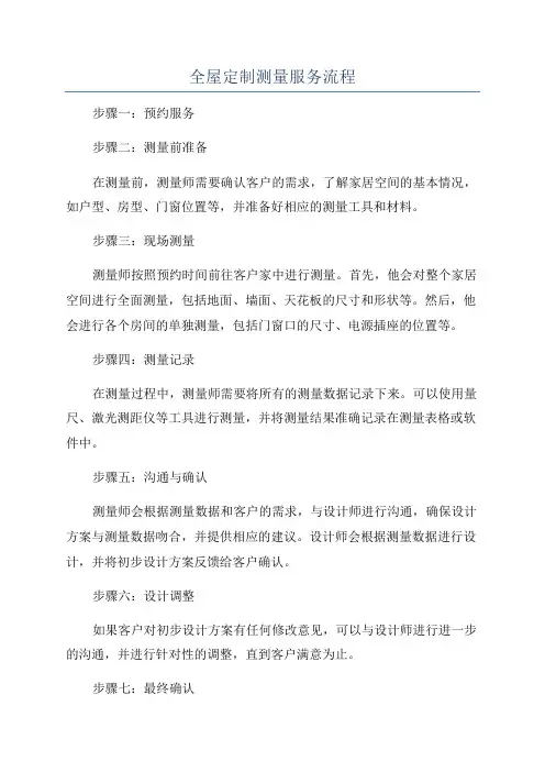 全屋定制测量服务流程