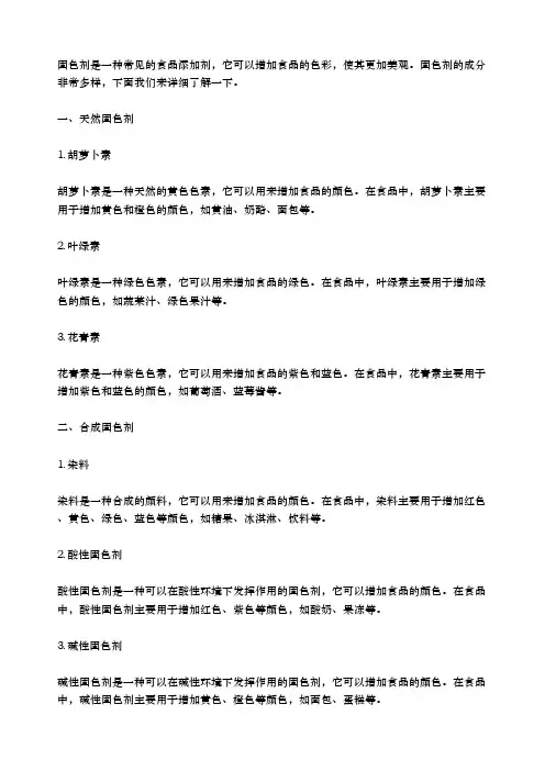 固色剂成分