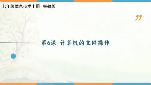 粤教版七年级信息技术上册第6课《计算的文件作》精品PPT课件