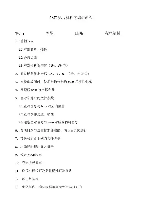 2023年SMT贴片机程序编制流程
