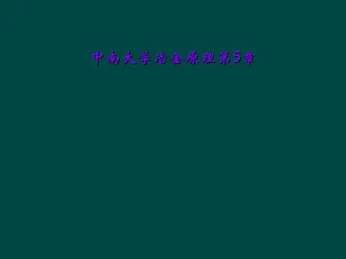 中南大学冶金原理第5章