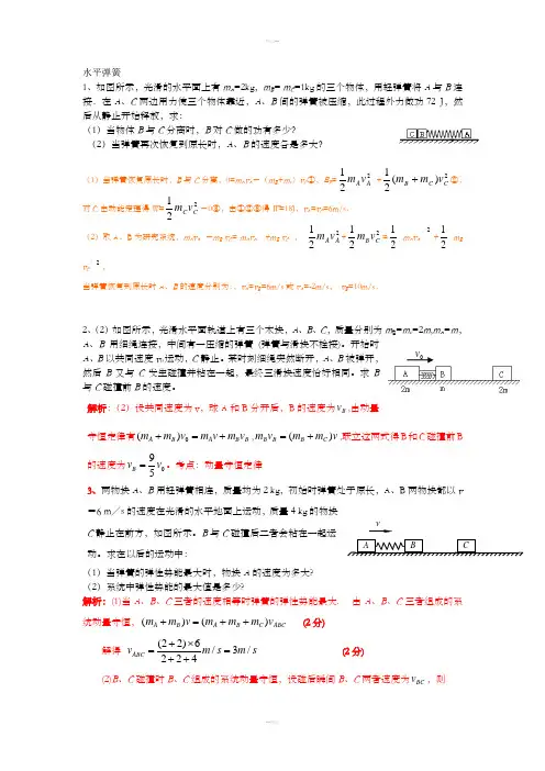 动量-含弹簧的碰撞模型