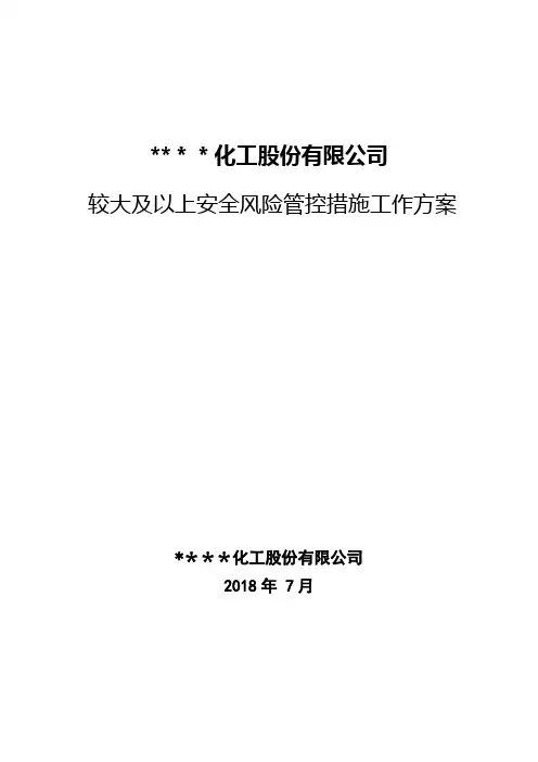 较大及以上安全风险管控措施工作方案
