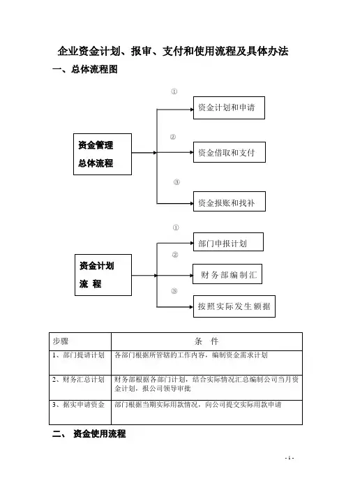 企业资金计划、报审、支付和使用流程及具体办法