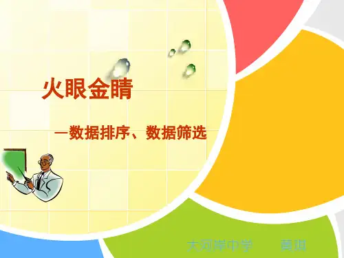火眼晶晶-数据的排序和筛选