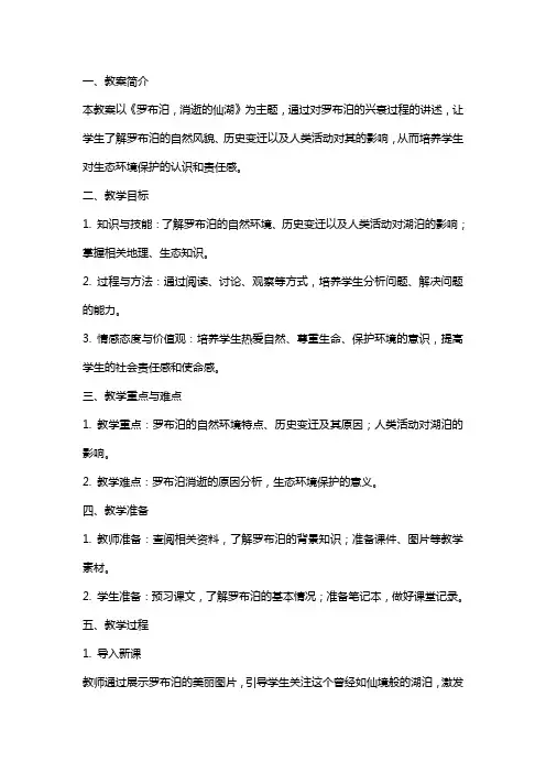 《罗布泊,消逝的仙湖》教案