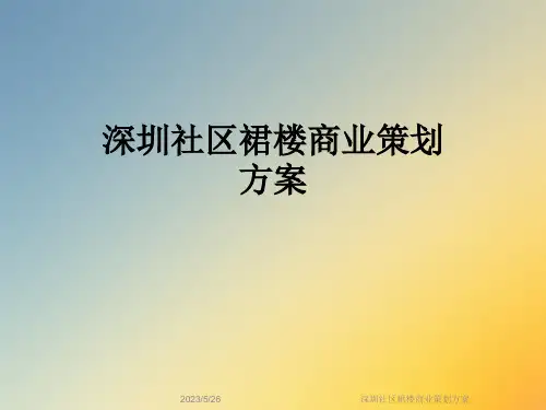 深圳社区裙楼商业策划方案