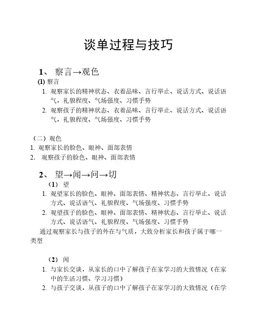 谈单过程与技巧