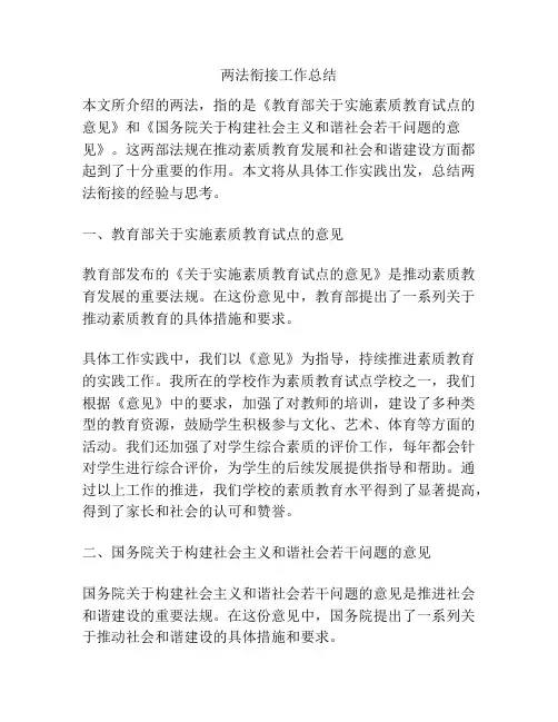 两法衔接工作总结