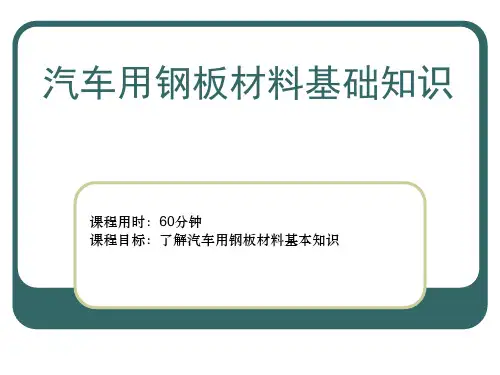 汽车板材基础知识简介