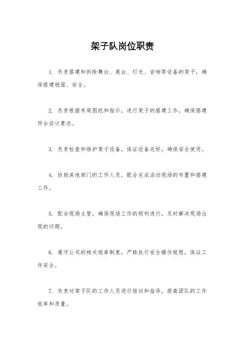 架子队岗位职责