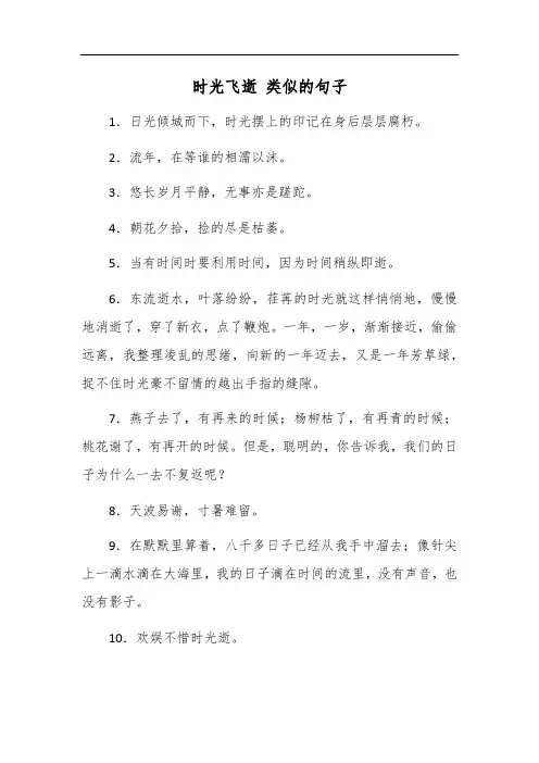 时光飞逝 类似的句子