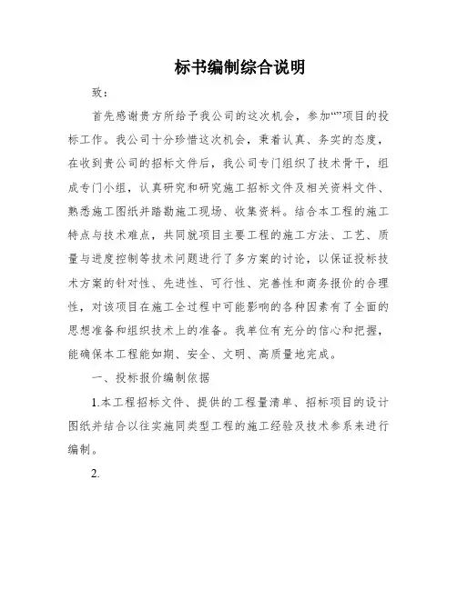 标书编制综合说明