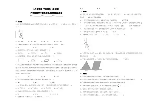 小升初专项第2讲+平面图形(培优卷)六年级数学下册高频考点易错题通用版