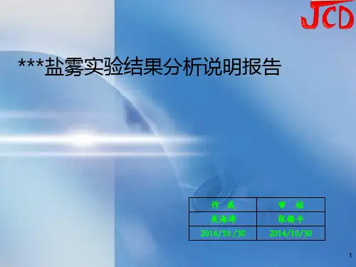 盐雾实验说明报告