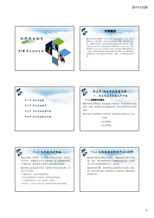 环境微生物学4-微生物的生理3代谢与合成