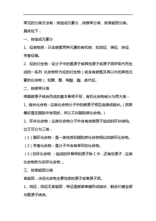 有机物的分类