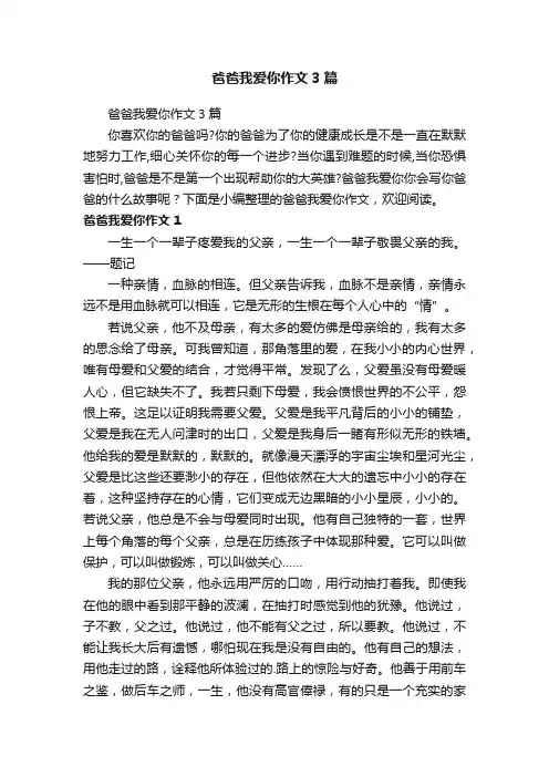爸爸我爱你作文3篇