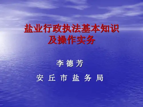 盐业行政执法基本知识及操作实务