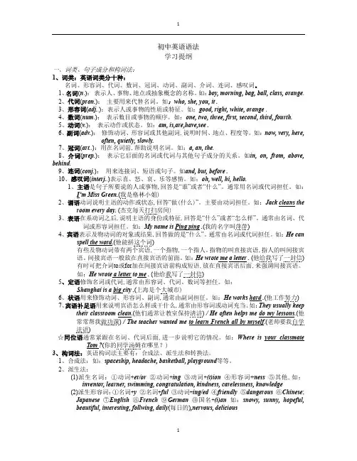 初中英语语法名词
