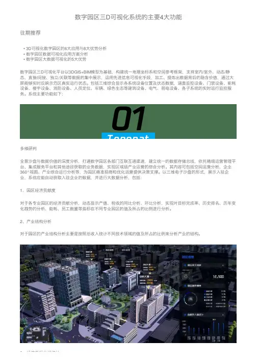 数字园区三D可视化系统的主要4大功能