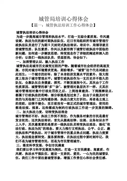 城管局培训心得体会