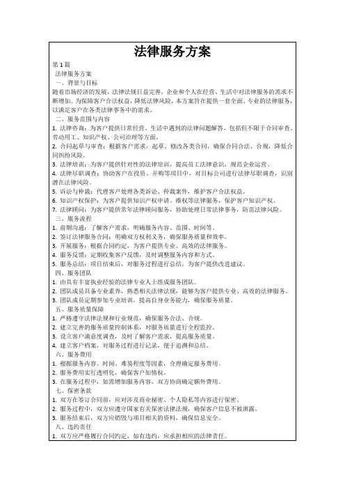 法律服务方案