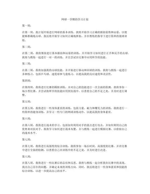 网球一学期的学习计划