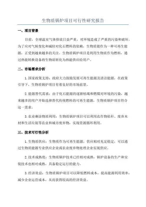 生物质锅炉项目可行性研究报告