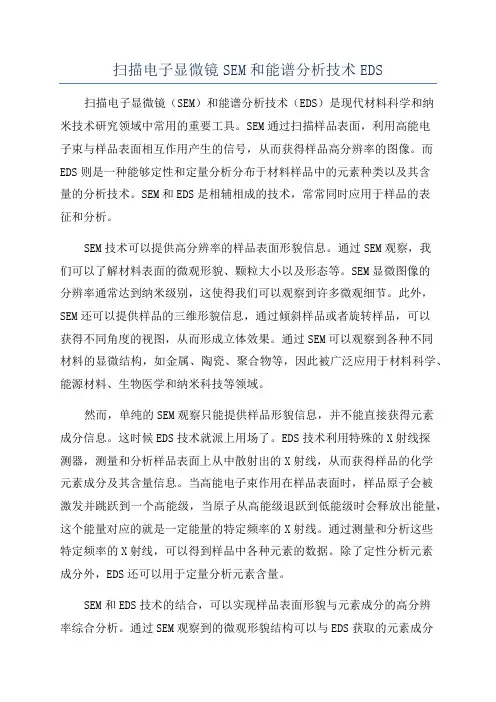 扫描电子显微镜SEM和能谱分析技术EDS