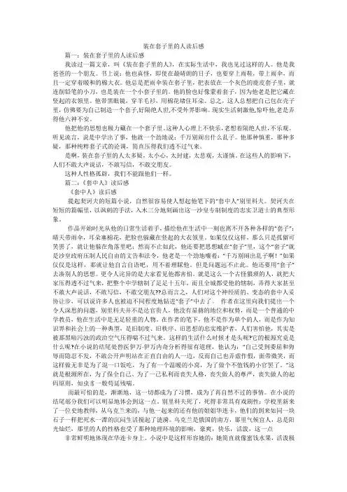 装在套子里的人读后感