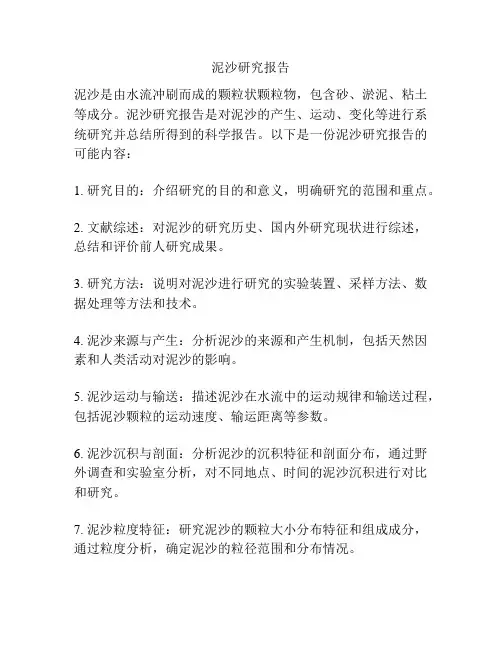 泥沙研究报告