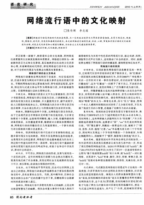网络流行语中的文化映射