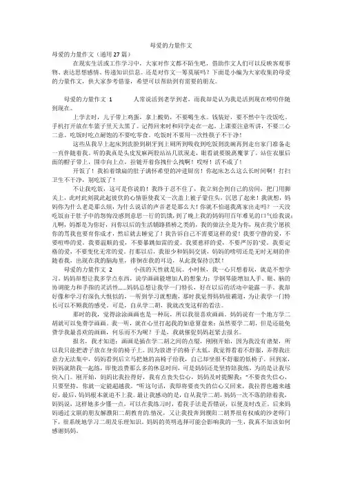 母爱的力量作文