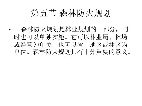 第五节 森林防火规划
