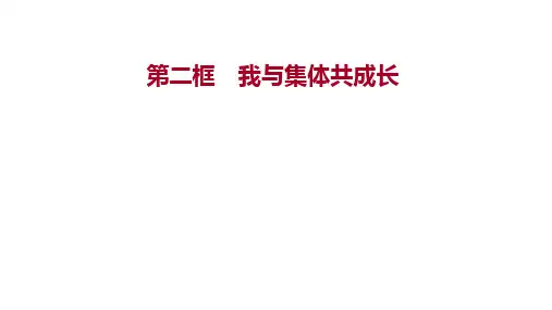 七年级下册统编版道德与法治课件：第三单元 第八课 第二框 我与集体共成长