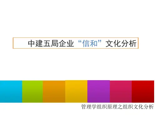 中建五局企业文化分析及相关管理学原理思考上传版资料