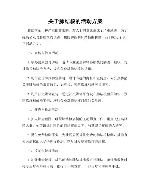 关于肺结核的活动方案