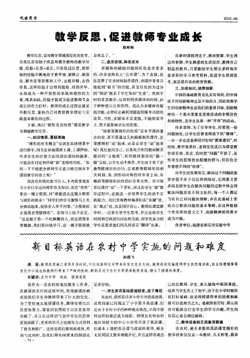 教学反思,促进教师专业成长