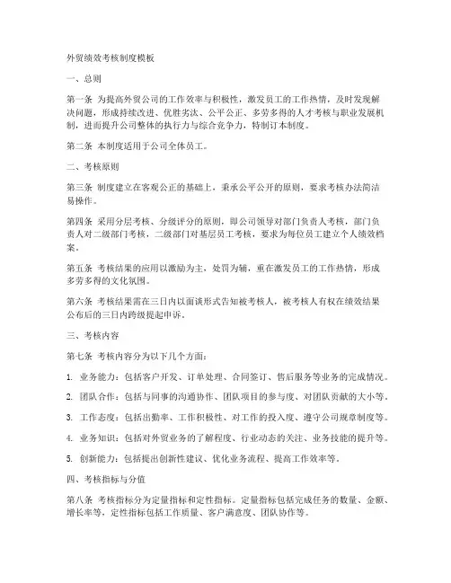 外贸绩效考核制度模板