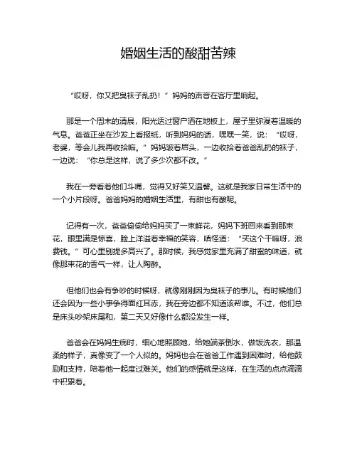婚姻生活的酸甜苦辣