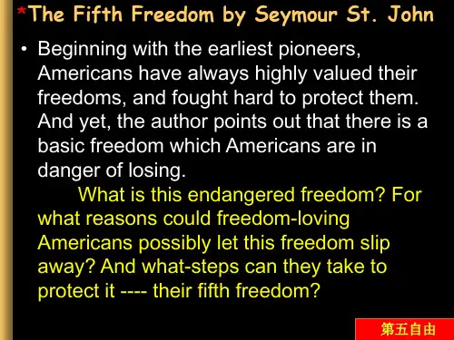 【80年代英语精读课文】The Fifth Freedom by Seymour St. John
