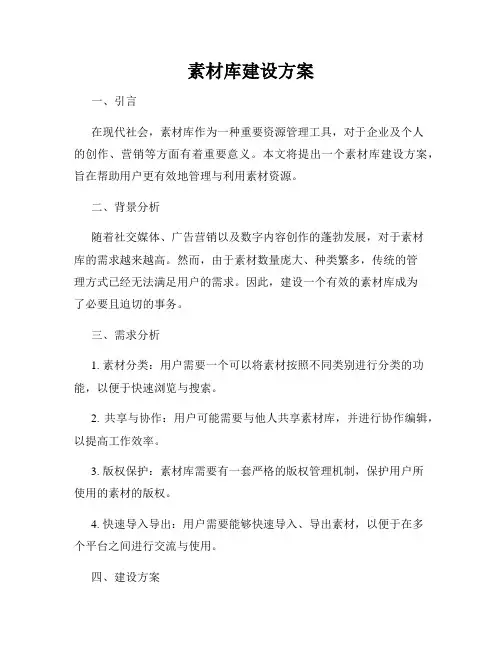 素材库建设方案