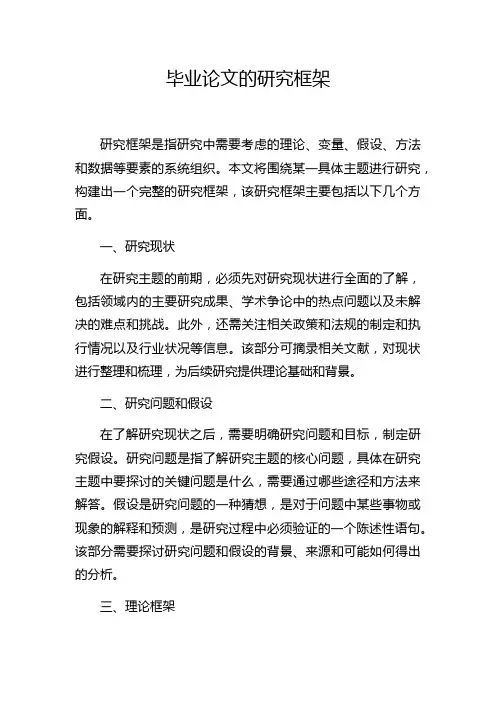 毕业论文的研究框架