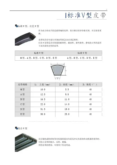 V型皮带结构及规范标准